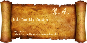 Németh Andor névjegykártya