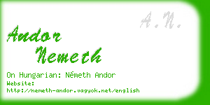 andor nemeth business card
